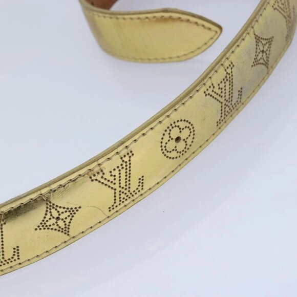 LOUIS VUITTON Monogram Mahina Ceinture Belt Leather Gold M9614W LV Auth bs17576 - Picture 6 of 16